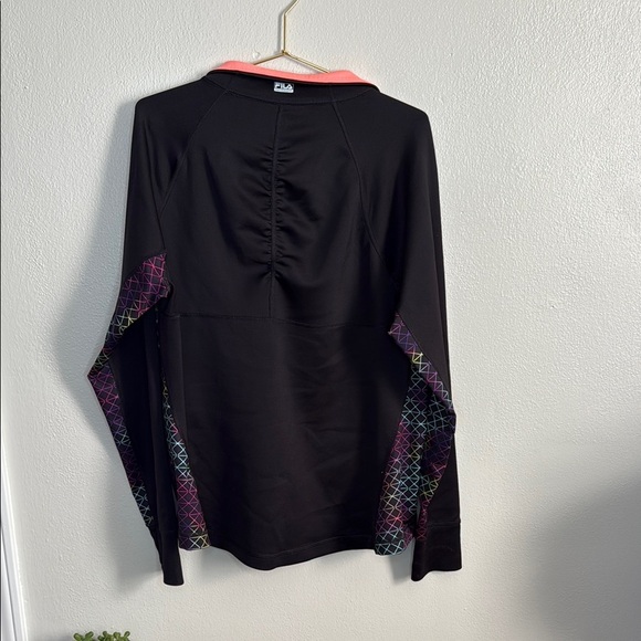 Sporty Black and Pink Zip-up Sweatshirt - Picture 3 of 3